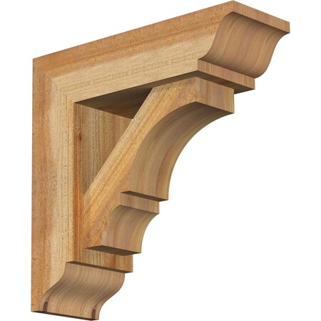 Ekena Millwork Balboa Traditional Rough Sawn Bracket w/ Offset Brace, Western Red Cedar, 6"W x 18"D x 18"H BKT0604X18X18BOA01RWR